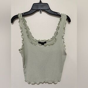 Forever 21 Sage Striped Tank Top size medium
